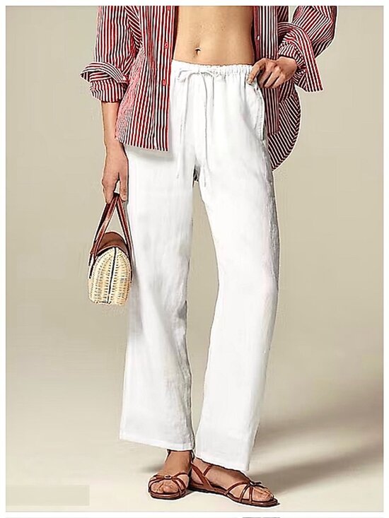 J. Crew Pants - J. Crew White Wide-Leg Drawstring Pants